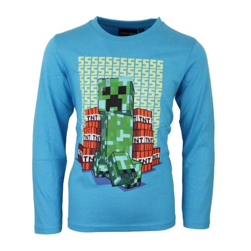 Minecraft Block Blaster sötétben világító gyerek hosszú ujjú póló, felső 10 év