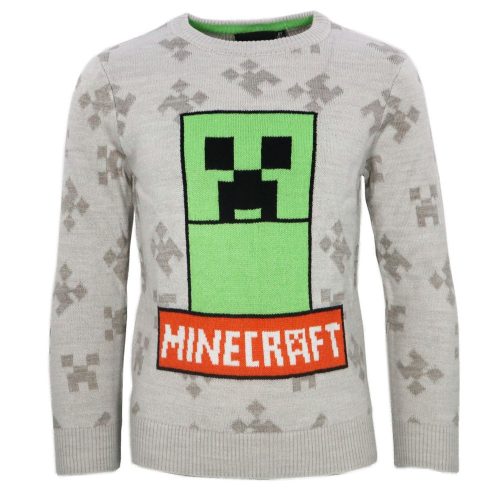 Minecraft Grey gyerek kötött pulóver 8 év