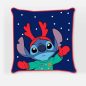 Disney Lilo és Stitch, A csillagkutya Antler Karácsony párnahuzat 40x40 cm Velúr
